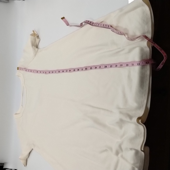 Victoria + Sophia cream ribbed cotton dress size medium circle opening in back - Picture 7 of 10